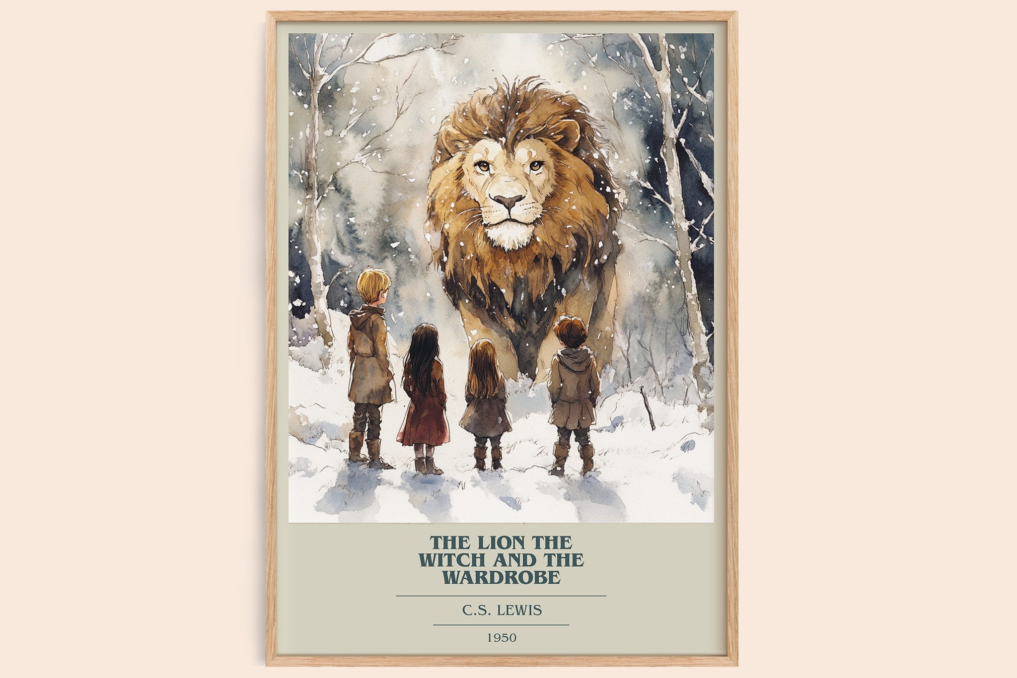 The Lion, the Witch and the Wardrobe Book Cover Poster by C. S. Lewis