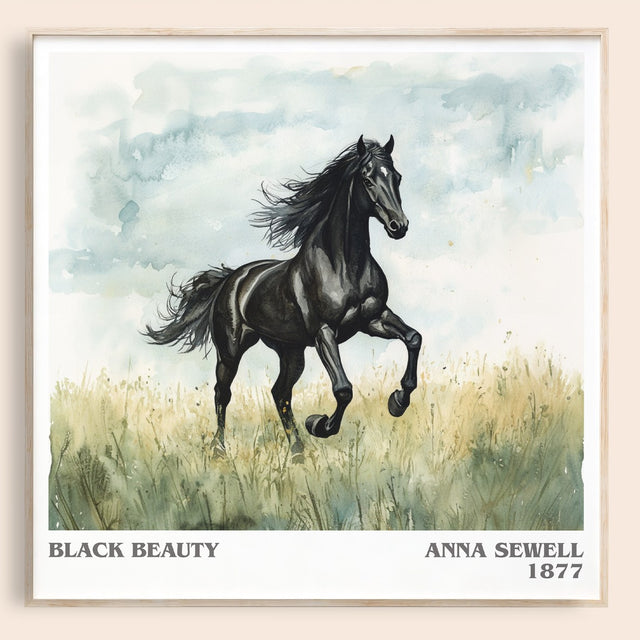 Black Beauty Literary Art Print by Anna Sewell