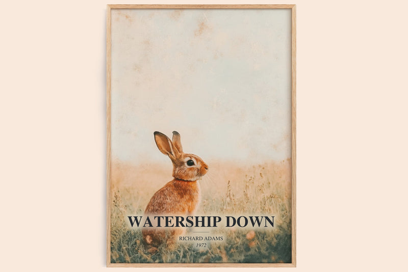 Watership Down watercolour book poster by Richard Adams – framed literary art print