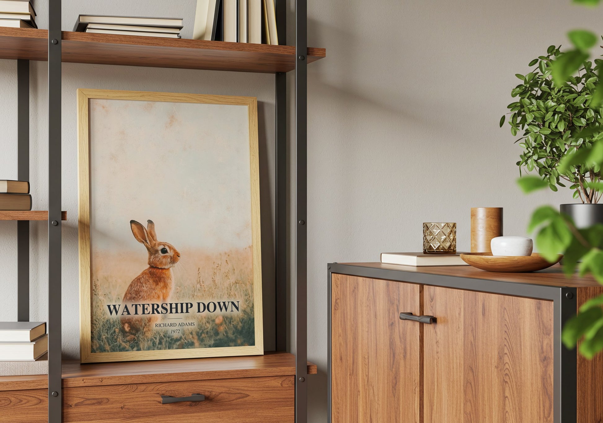Watership Down book watercolour illustration paper finish options – matte satin gloss