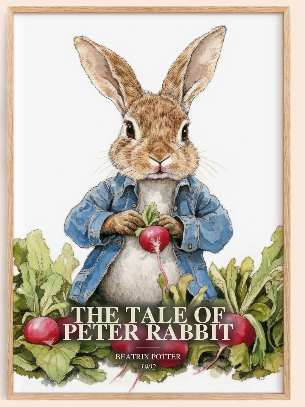 The Tale Of Peter Rabbit watercolour book poster by Beatrix Potter – framed literary art print