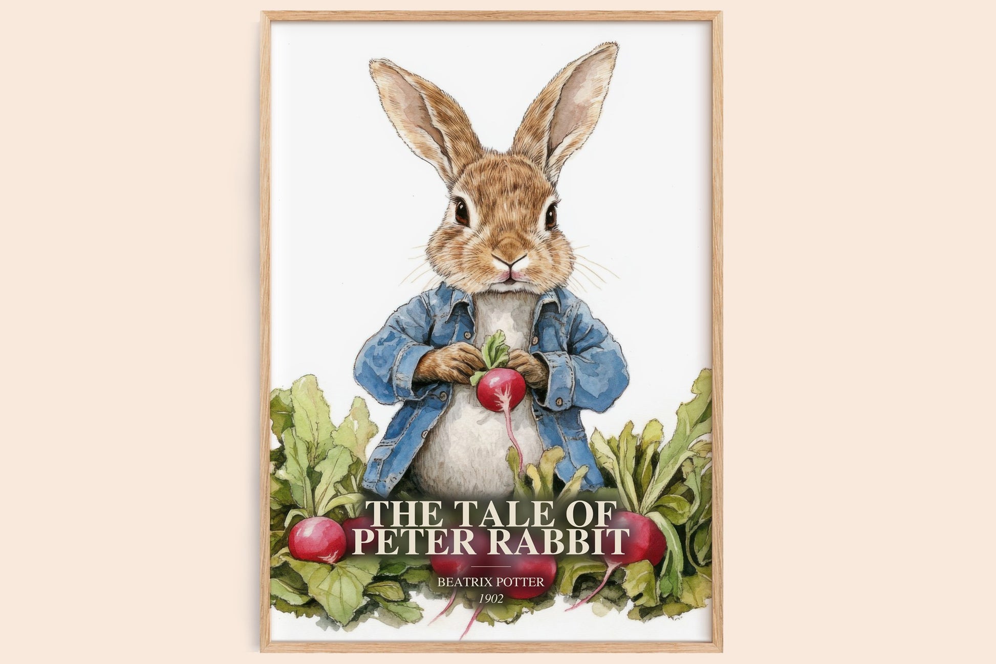 The Tale Of Peter Rabbit watercolour book poster by Beatrix Potter – framed literary art print