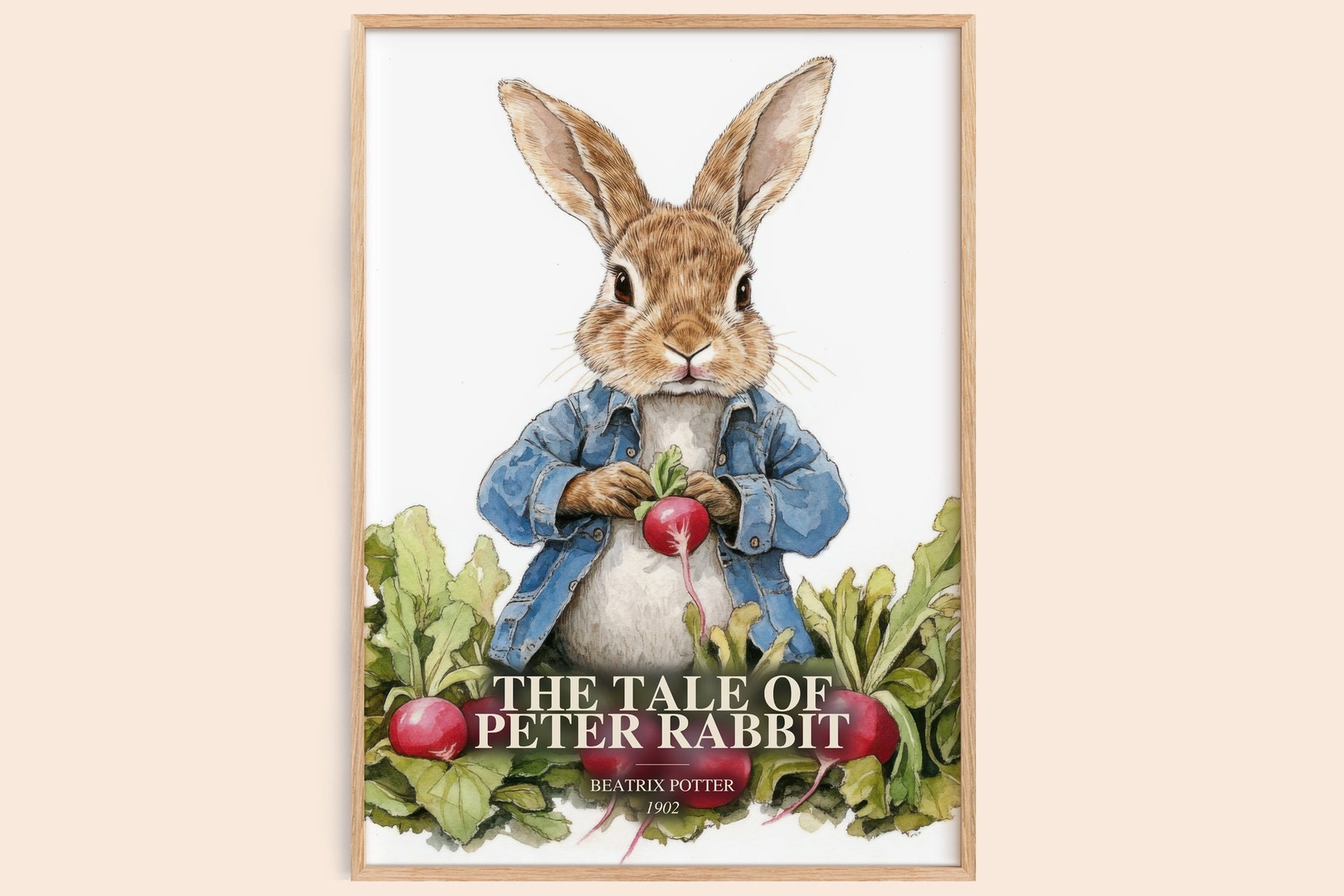 The Tale Of Peter Rabbit watercolour book poster by Beatrix Potter – framed literary art print