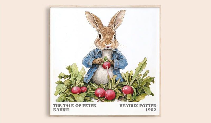 The Tale of Peter Rabbit Literary Art Print by Beatrix Potter (Square style)
