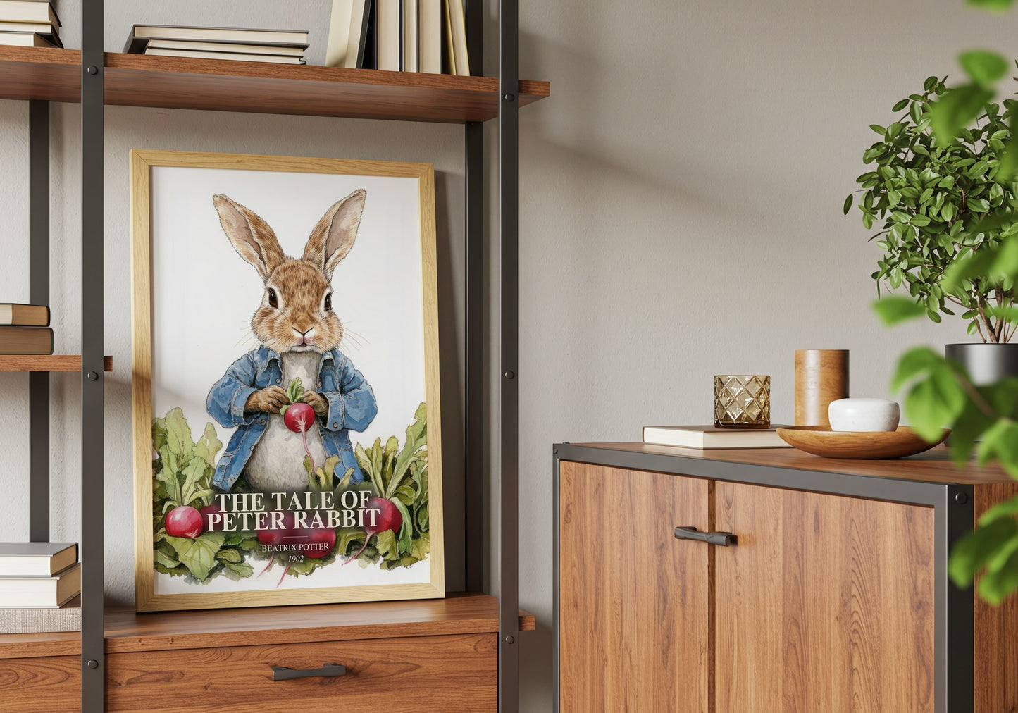 The Tale Of Peter Rabbit book watercolour illustration paper finish options – matte satin gloss