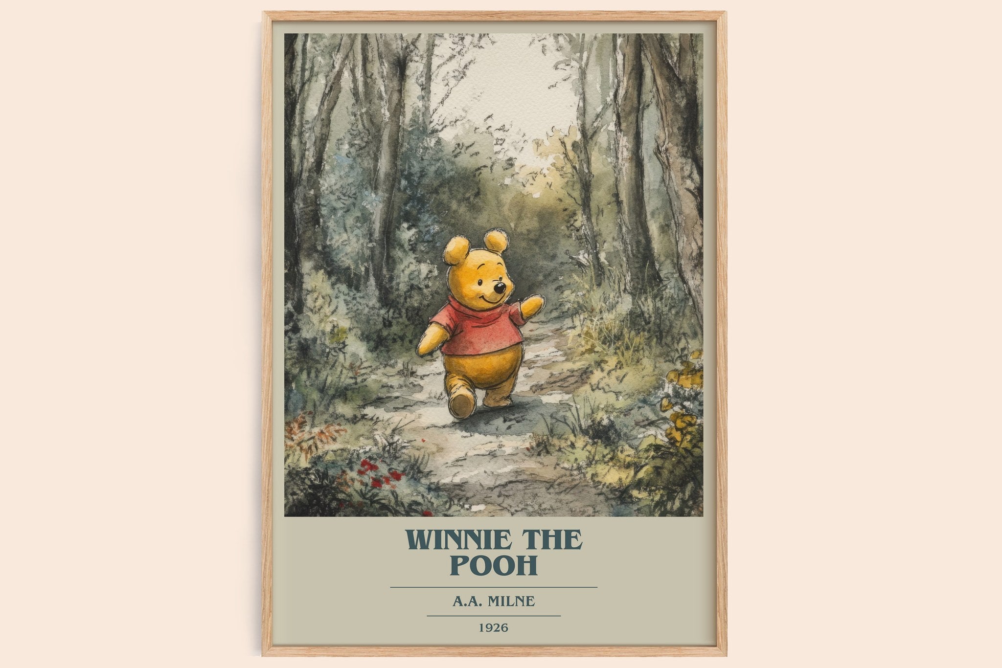 Winnie the Pooh Book Cover Poster by A. A. Milne