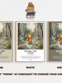 Winnie the Pooh Bookish Wall Art by A. A. Milne – Stone, White and Mocha side by side – choose your colour