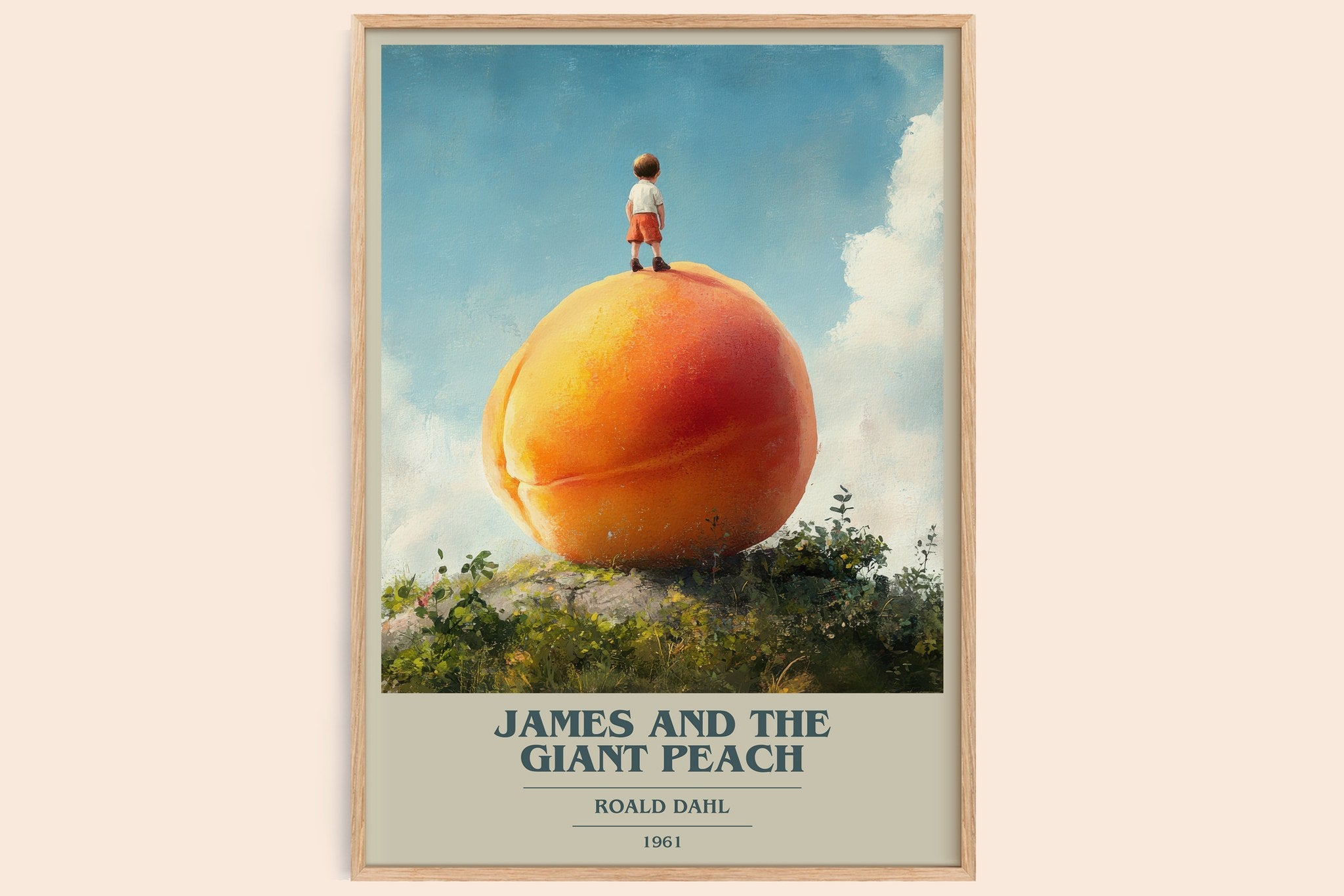 James and the Giant Peach Book Cover Poster by Roald Dahl