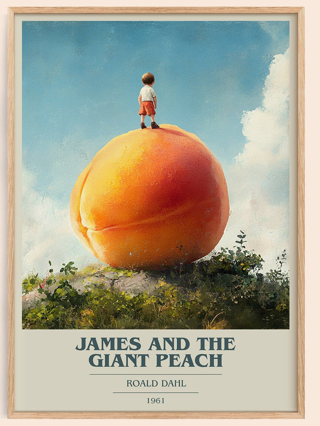 James and the Giant Peach Book Cover Poster by Roald Dahl