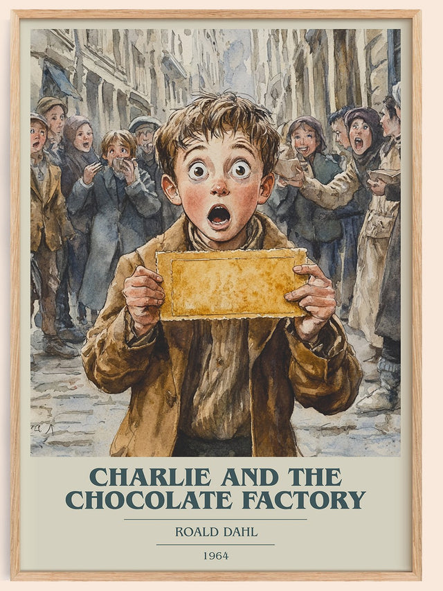 Charlie and the Chocolate Factory Book Cover Poster by Roald Dahl