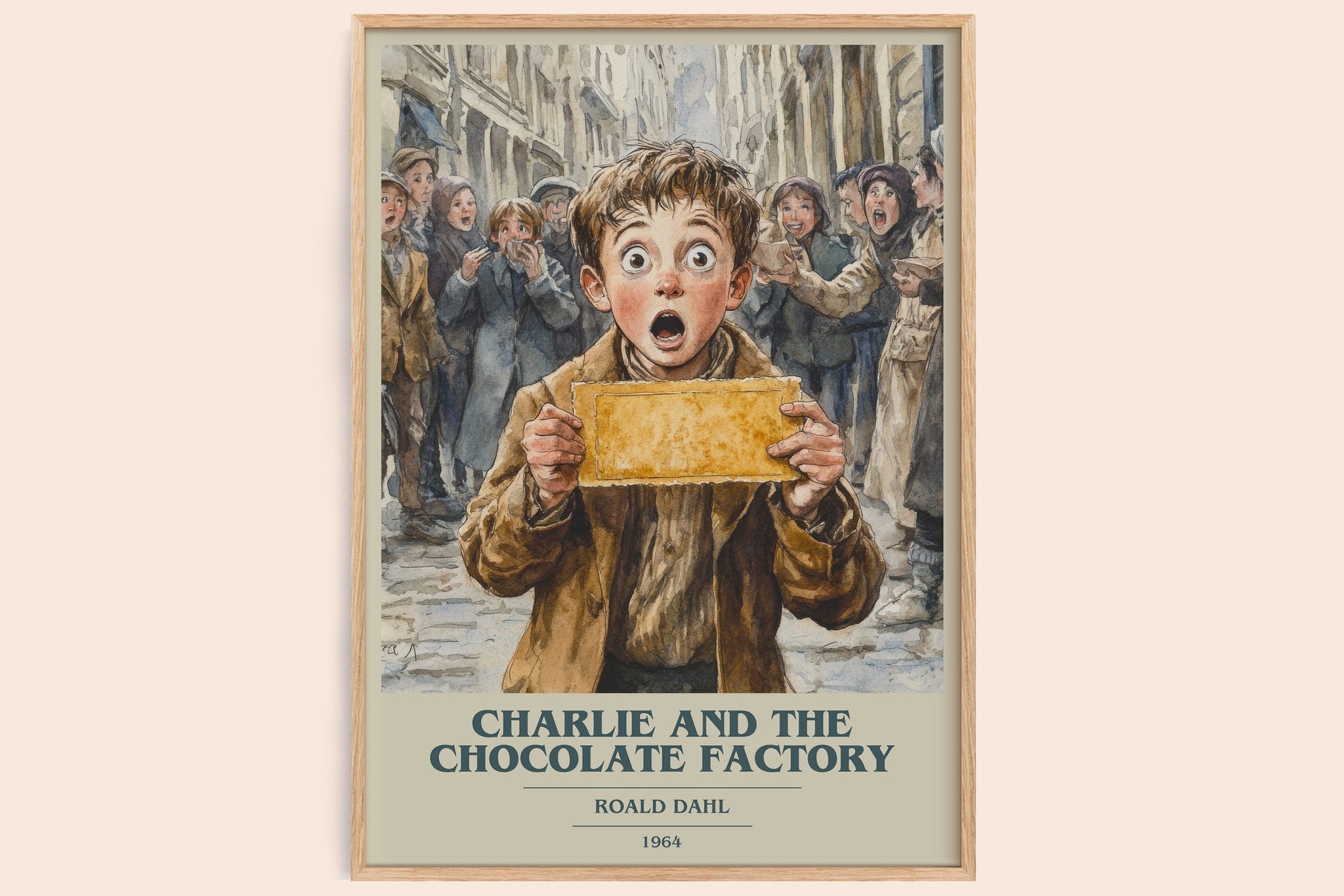 Charlie and the Chocolate Factory Book Cover Poster by Roald Dahl