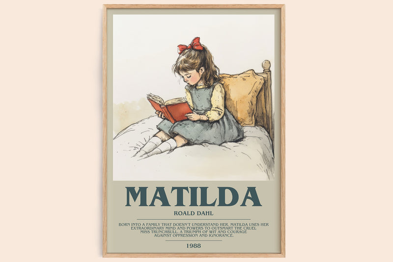 Matilda Bookish Wall Art by Roald Dahl (Modern style)