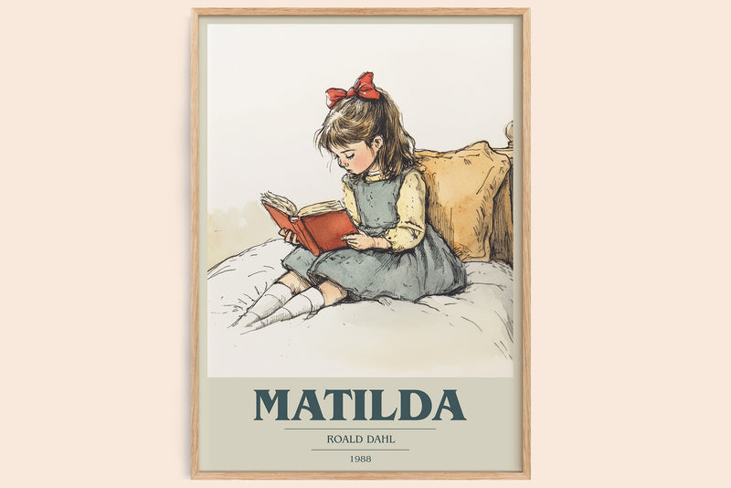 Matilda Book Cover Poster by Roald Dahl (Modern Minimalist style)