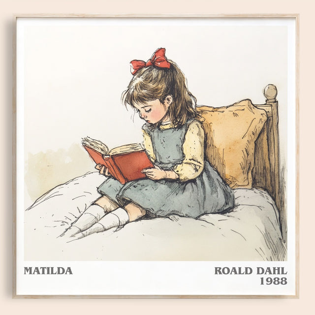 Matilda Literary Art Print by Roald Dahl