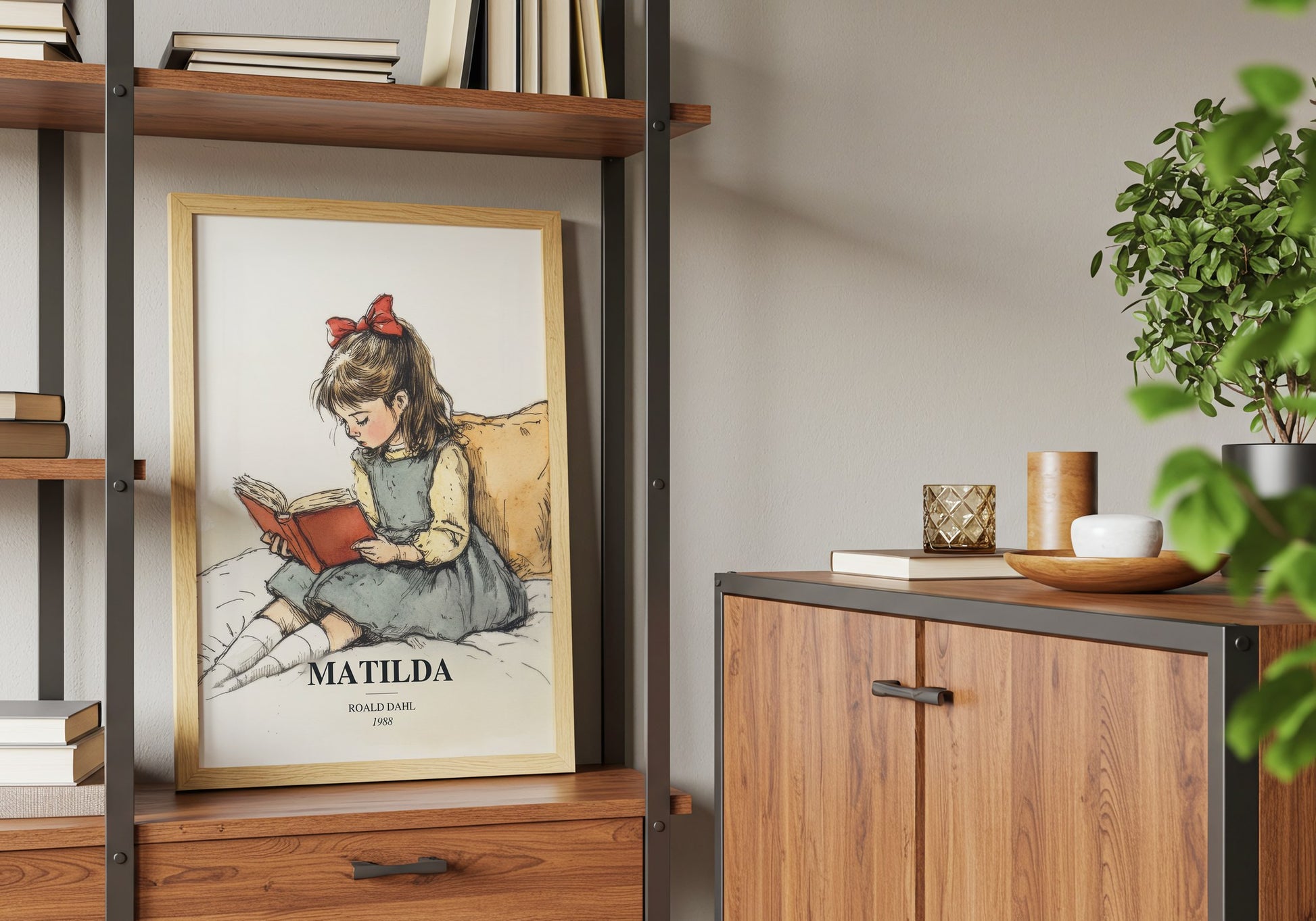 Matilda book watercolour illustration paper finish options – matte satin gloss