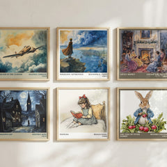 Matilda Literary Art Print by Roald Dahl – square print in a six-frame gallery wall