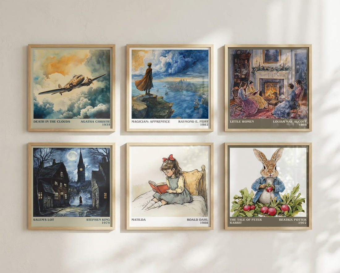 Matilda Literary Art Print by Roald Dahl – square print in a six-frame gallery wall