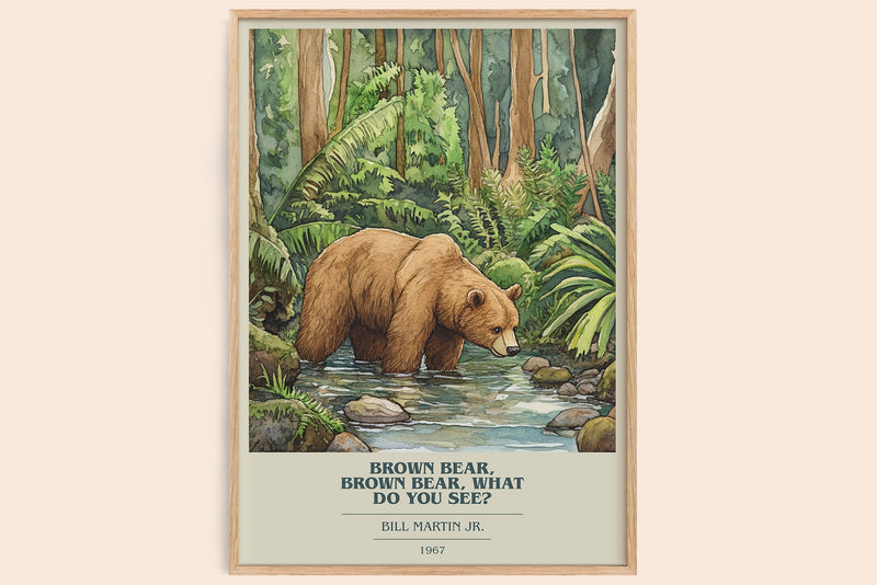 Brown Bear, Brown Bear, What Do You See? Book Cover Poster by B. Jr. (Modern Minimalist style)