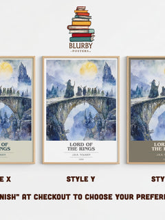 Lord Of The Rings Book Cover Poster by J.R.R. Tolkien – Style X, Y and Z side by side – choose your finish