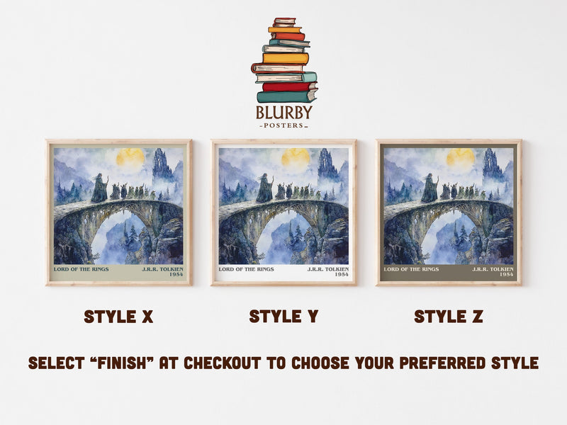 Lord Of The Rings literary print in frame leaning in hallway – fantasy wall art