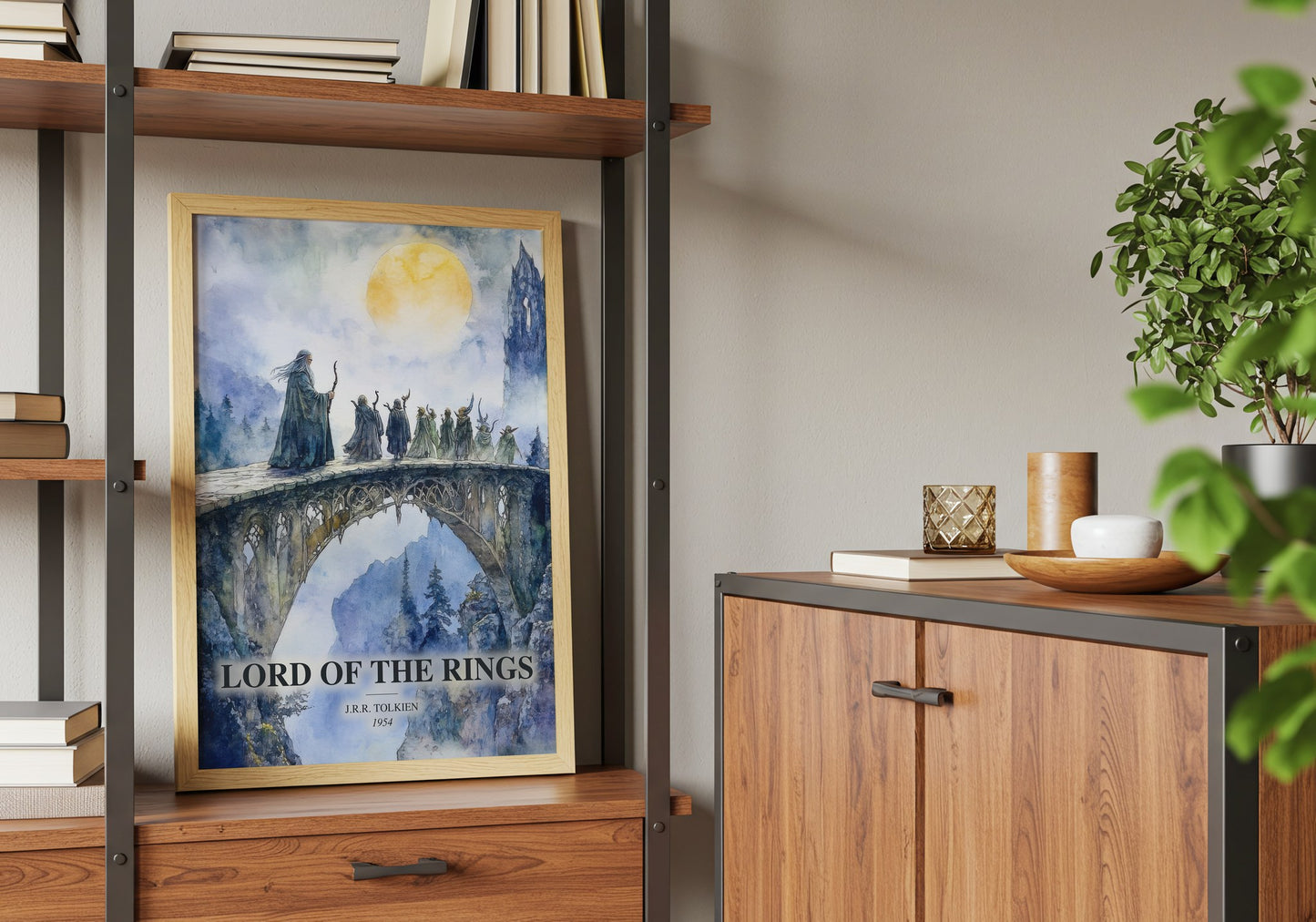 Lord Of The Rings book watercolour illustration paper finish options – matte satin gloss