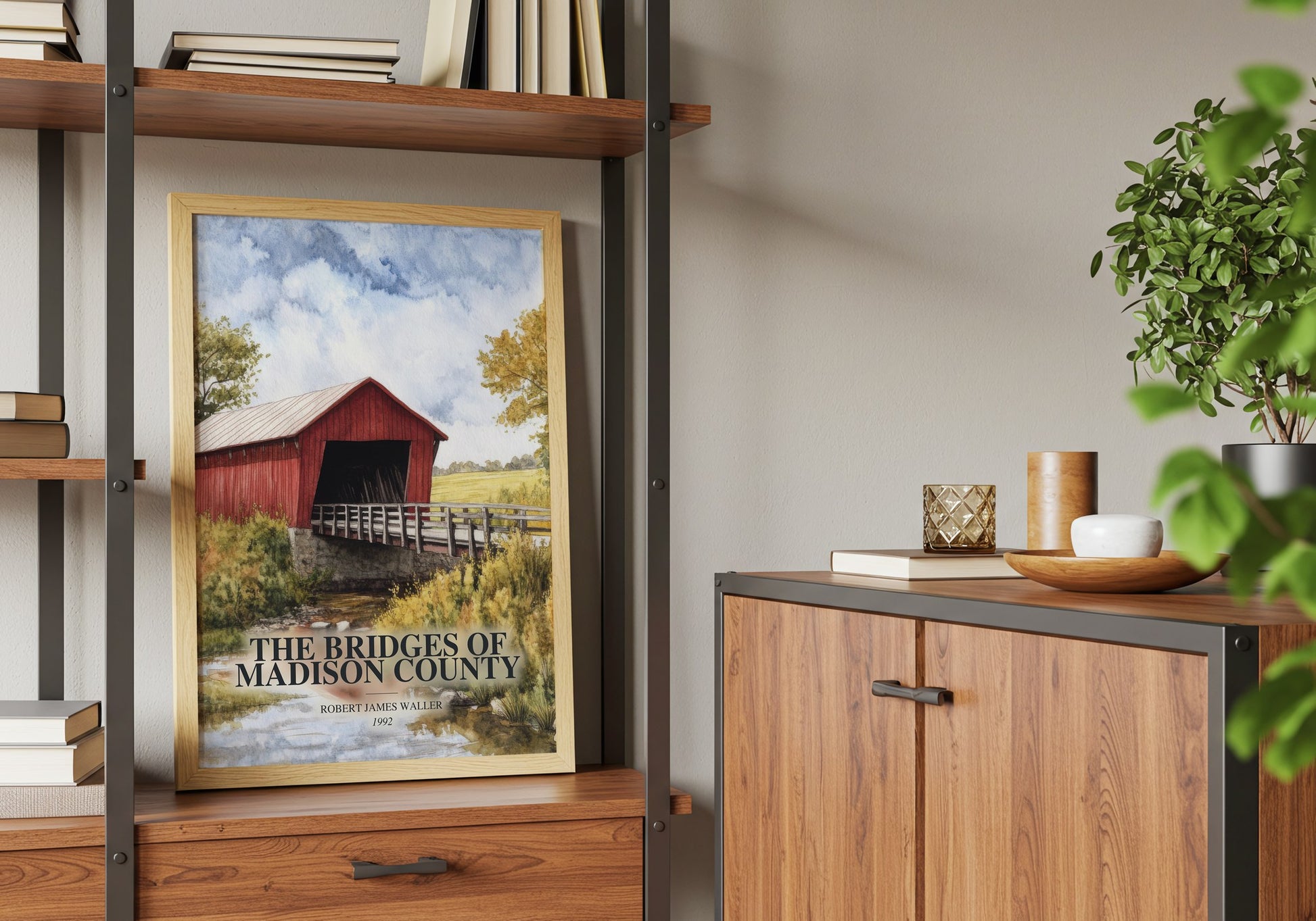 The Bridges Of Madison County book watercolour illustration paper finish options – matte satin gloss