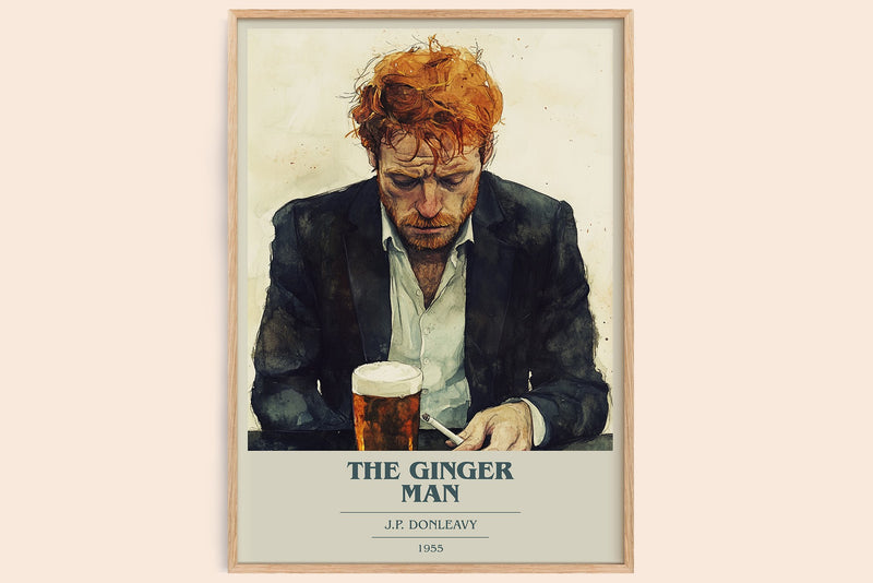 The Ginger Man Book Cover Poster by J.P. Donleavy (Modern Minimalist style)