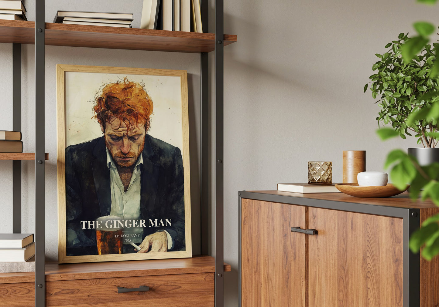 The Ginger Man book watercolour illustration paper finish options – matte satin gloss