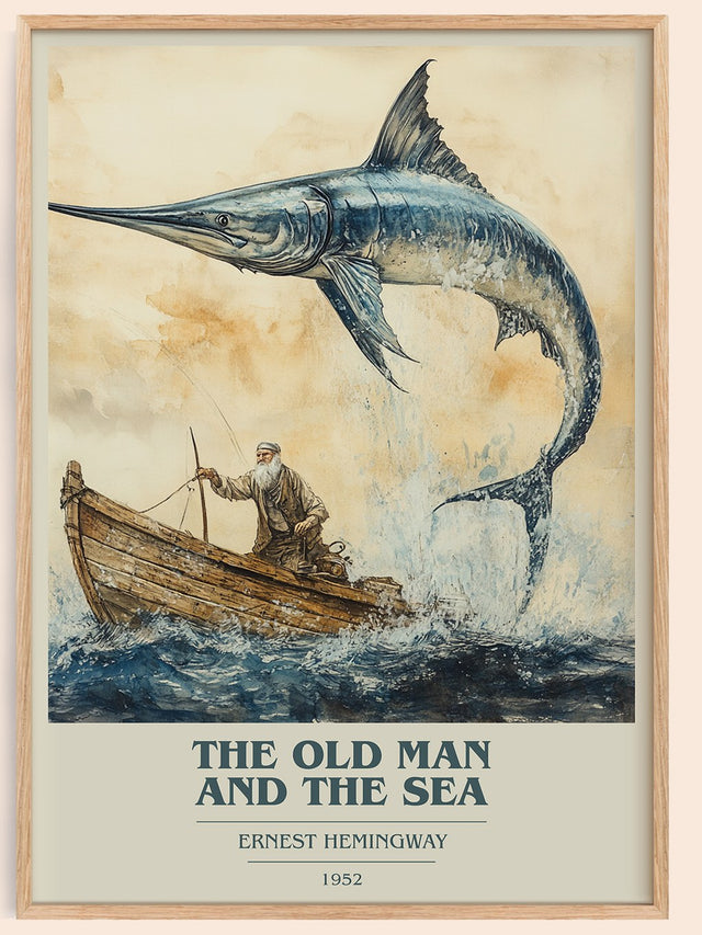 The Old Man and the Sea Book Cover Poster by Ernest Hemingway