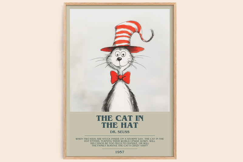 The Cat in the Hat Bookish Wall Art by Dr. Seuss (Modern style)
