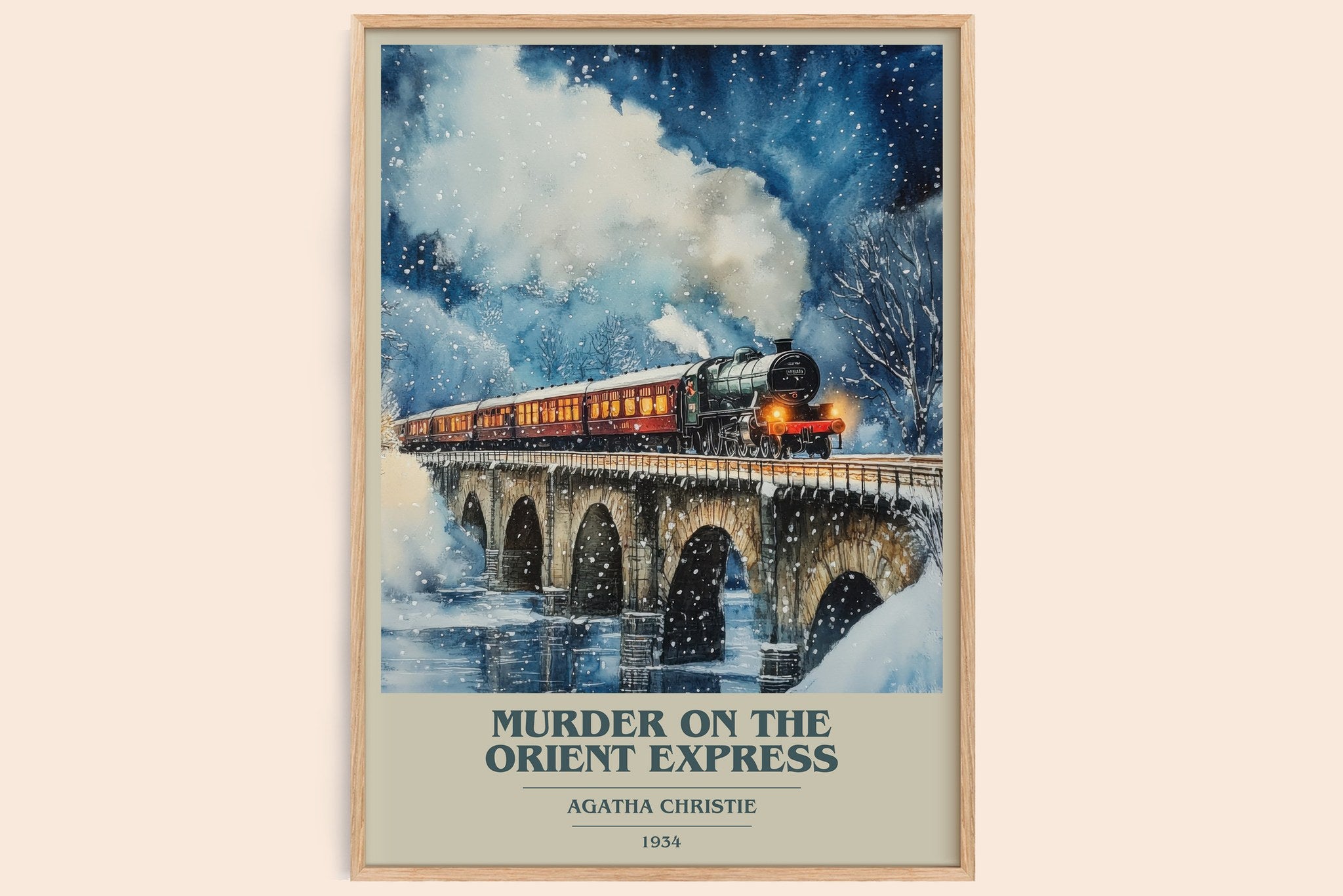 Murder On The Orient Express Book Cover Poster by Agatha Christie