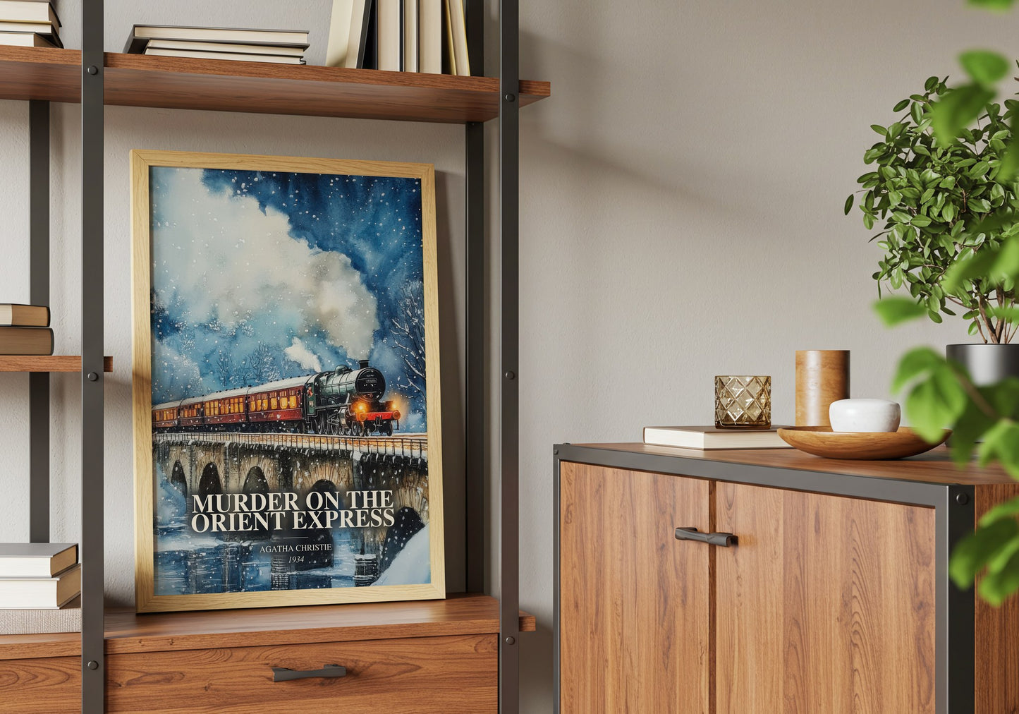 Murder On The Orient Express book watercolour illustration paper finish options – matte satin gloss