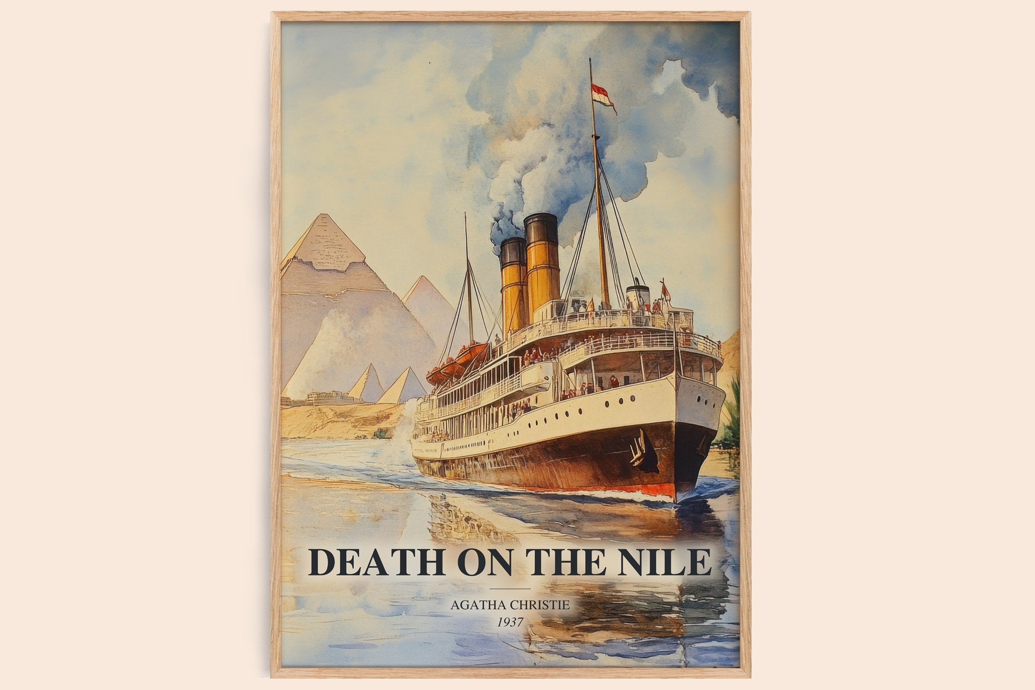 Death On The Nile Book Watercolour Illustration by Agatha Christie