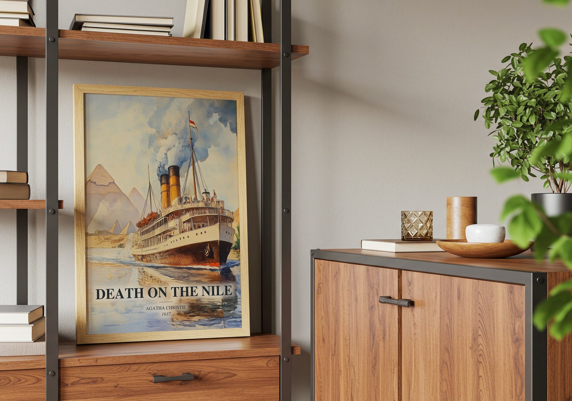 Death On The Nile book watercolour illustration paper finish options – matte satin gloss