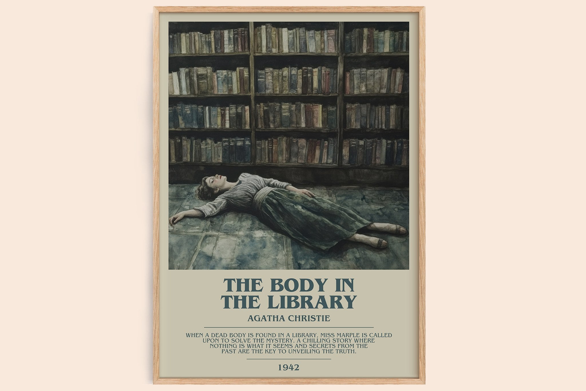 The Body in the Library Bookish Wall Art by Agatha Christie
