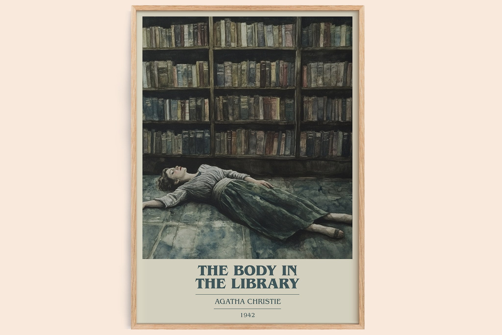 The Body in the Library Book Cover Poster by Agatha Christie