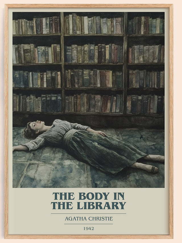 The Body in the Library Book Cover Poster by Agatha Christie