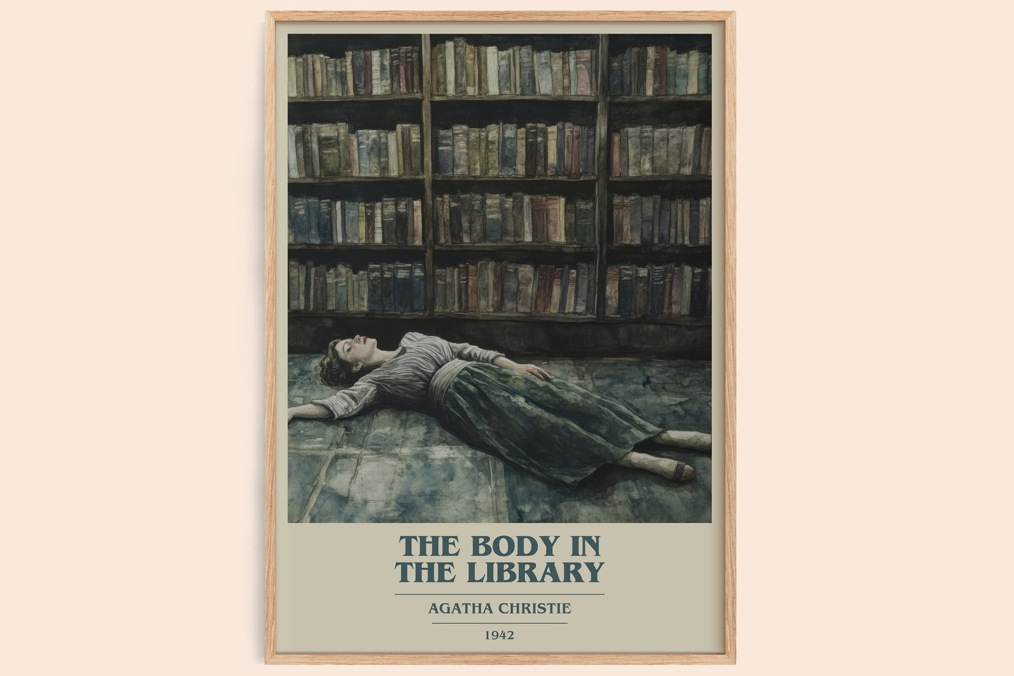 The Body in the Library Book Cover Poster by Agatha Christie