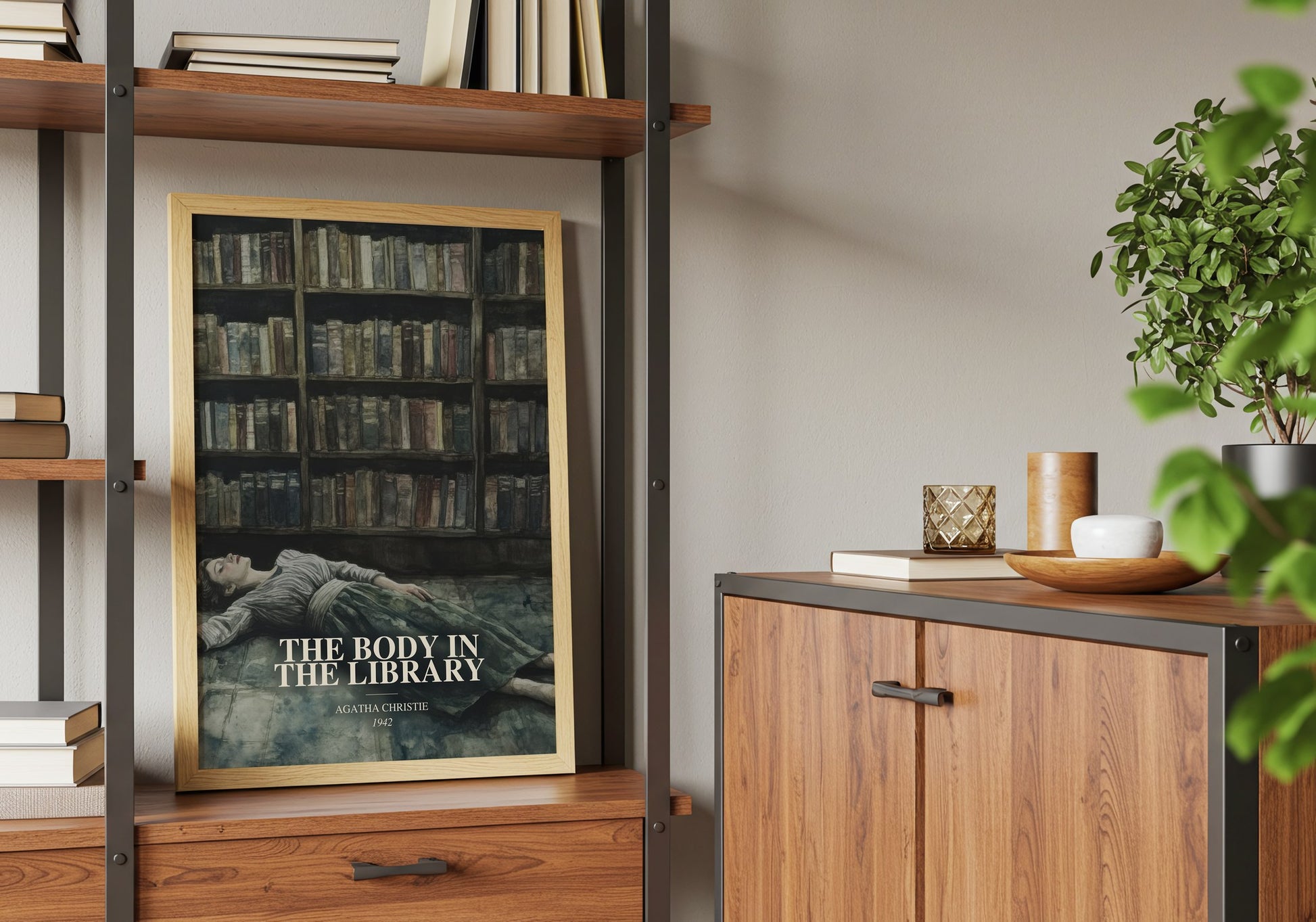 The Body In The Library book watercolour illustration paper finish options – matte satin gloss