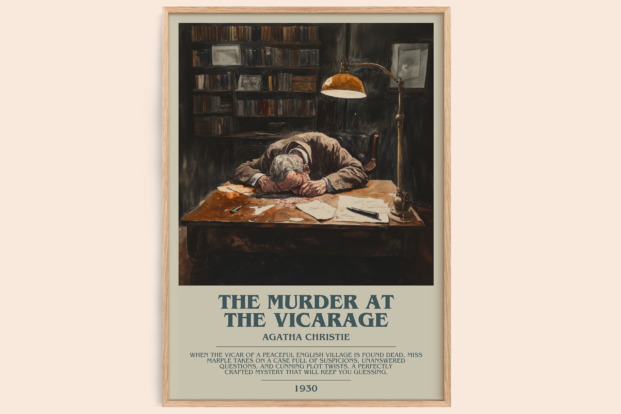 The Murder at the Vicarage Bookish Wall Art by Agatha Christie