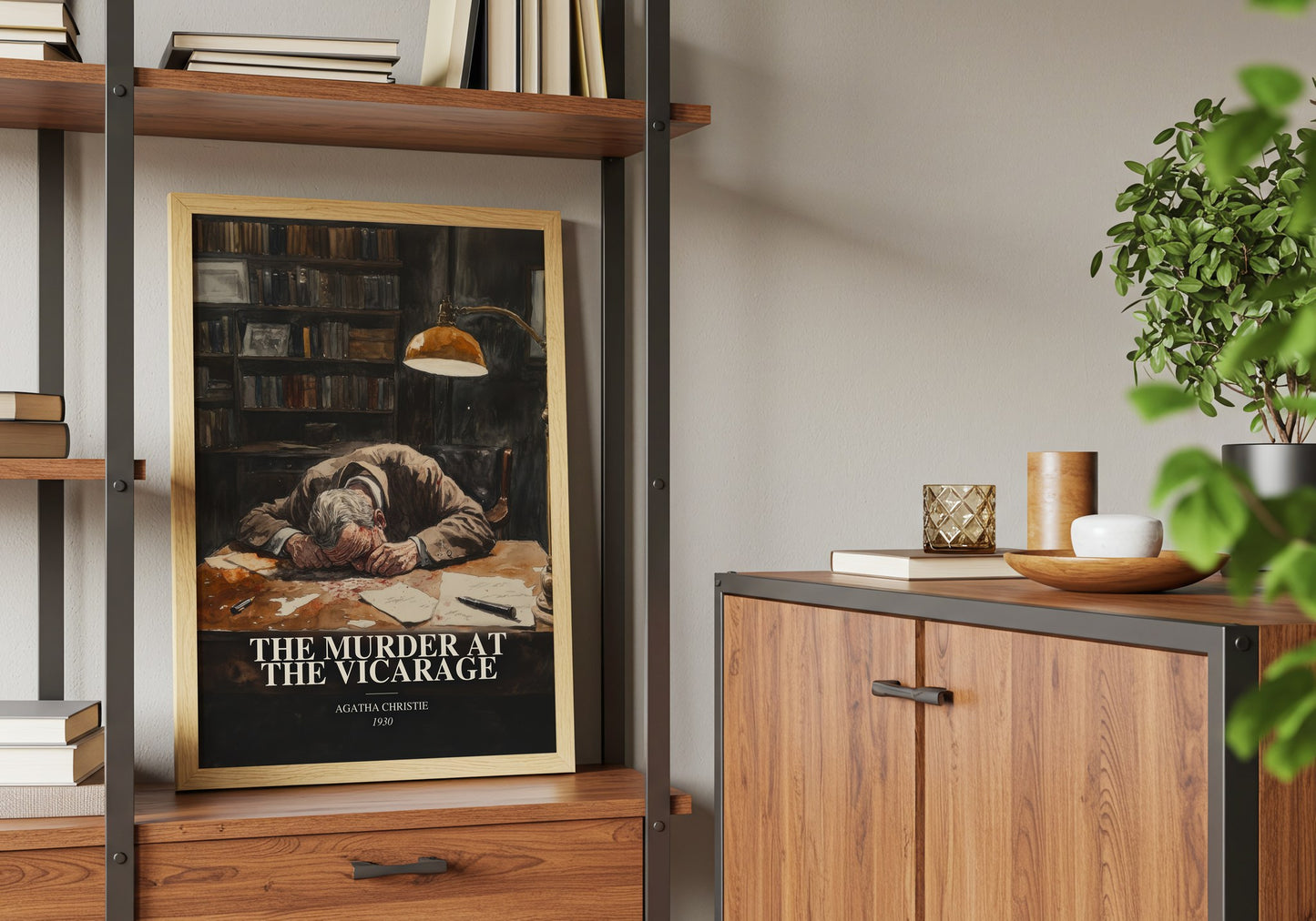 The Murder At The Vicarage book watercolour illustration paper finish options – matte satin gloss
