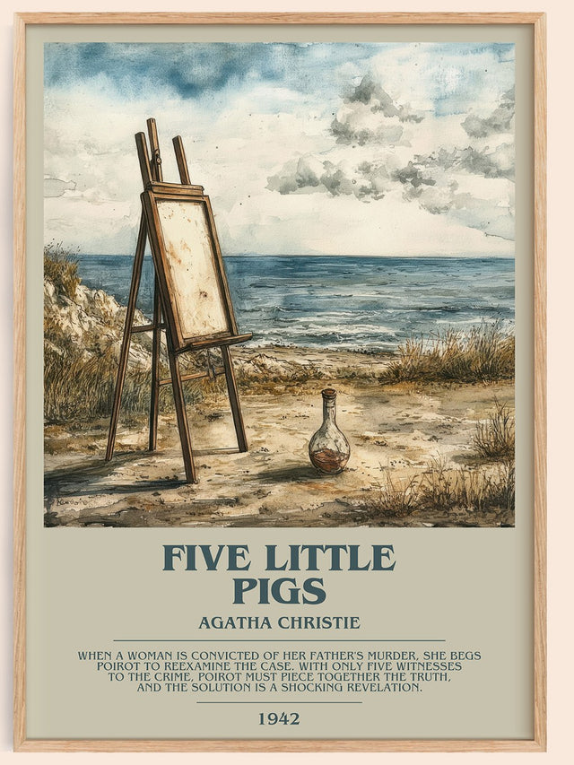 Five Little Pigs Bookish Wall Art by Agatha Christie