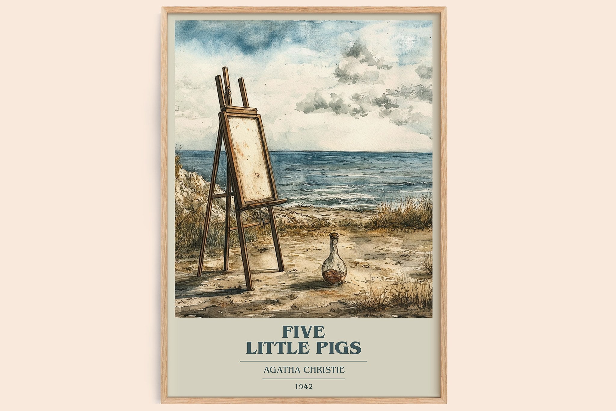 Five Little Pigs Book Cover Poster by Agatha Christie