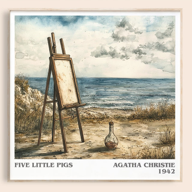 Five Little Pigs Literary Art Print by Agatha Christie