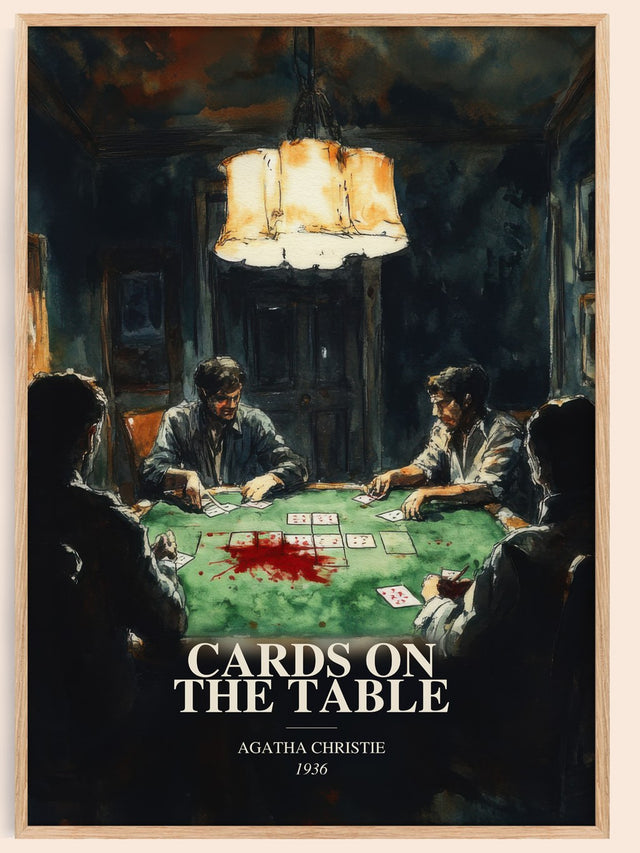 Cards On The Table Book Watercolour Illustration by Agatha Christie