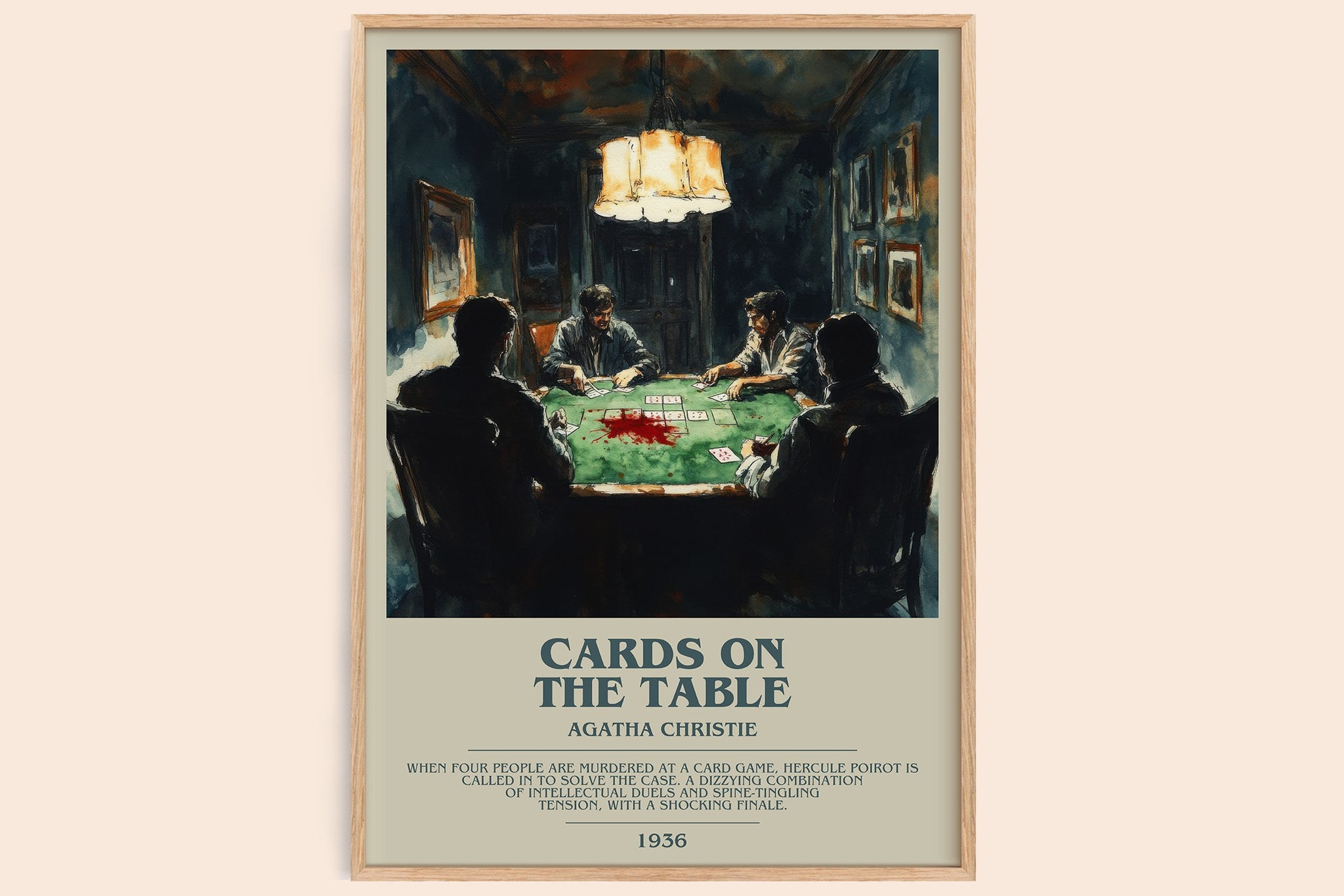 Cards on the Table Bookish Wall Art by Agatha Christie