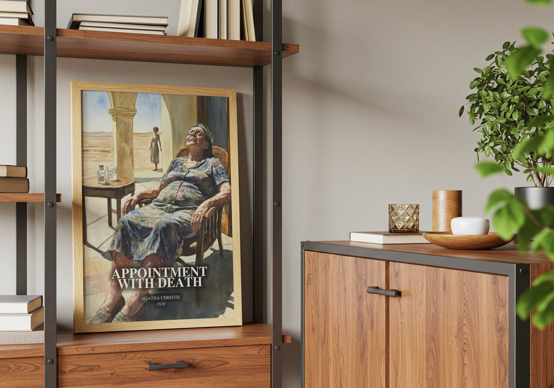 Appointment With Death book watercolour illustration paper finish options – matte satin gloss