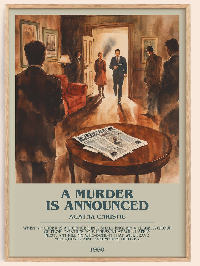 A Murder is Announced Bookish Wall Art by Agatha Christie