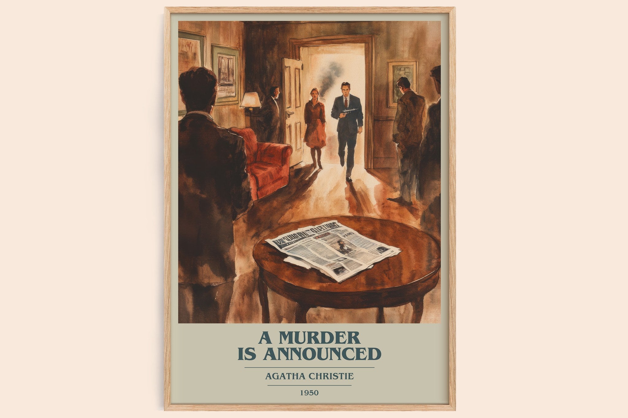 A Murder is Announced Book Cover Poster by Agatha Christie