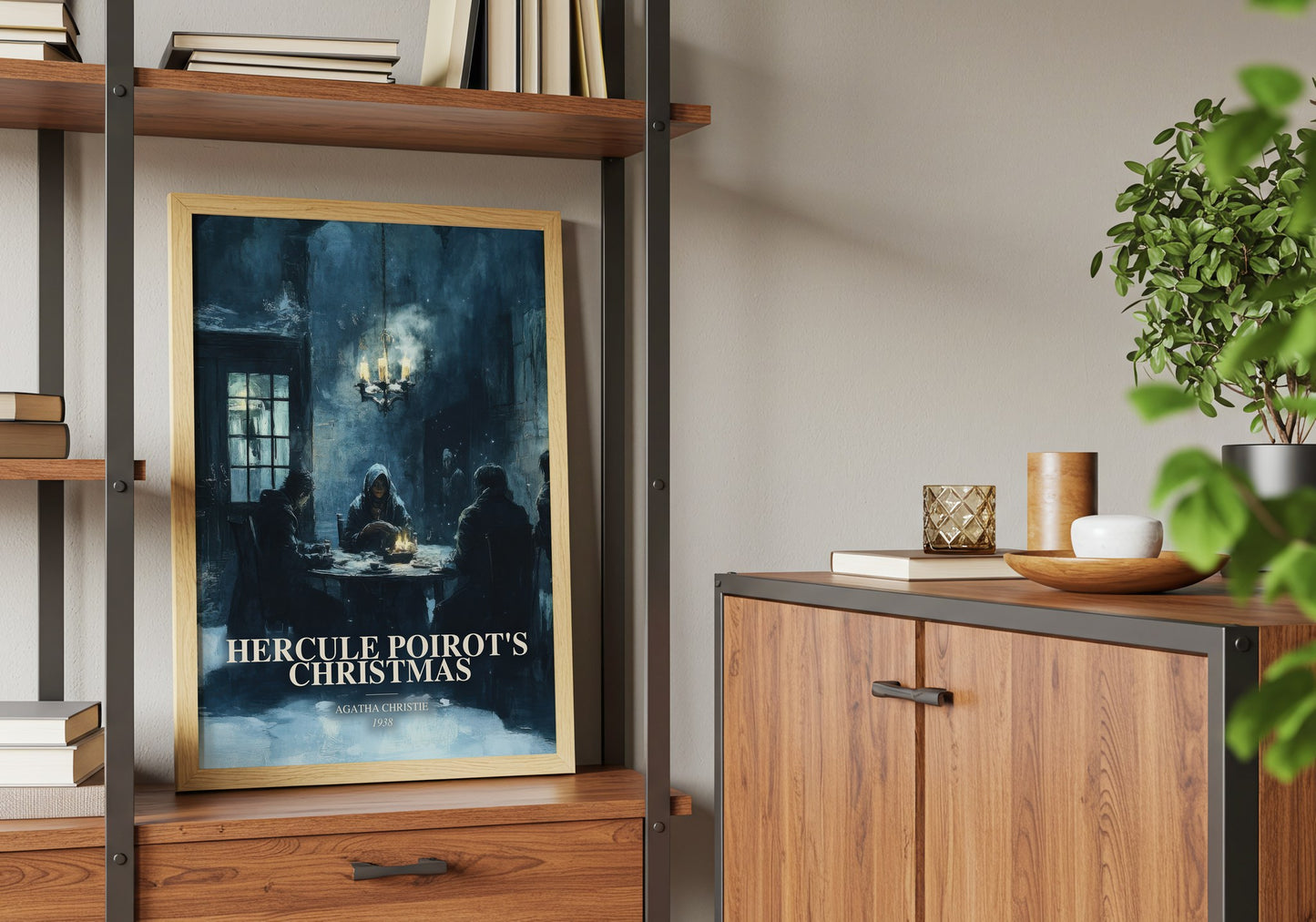 Hercule Poirot'S Christmas book watercolour illustration paper finish options – matte satin gloss